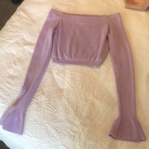 Wild honey size s lavender crop sweater
